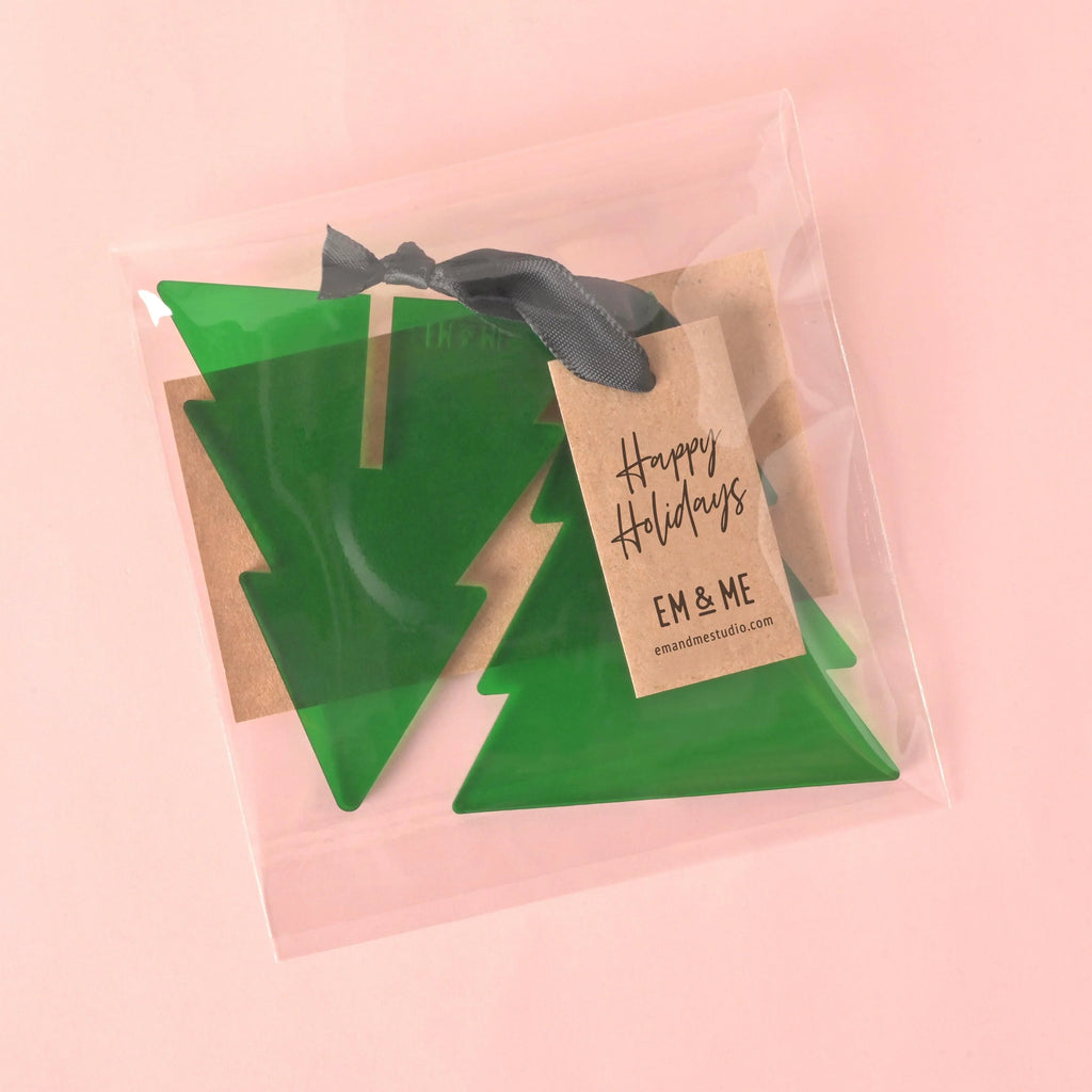 3D Christmas Tree Ornament, Green Acrylic