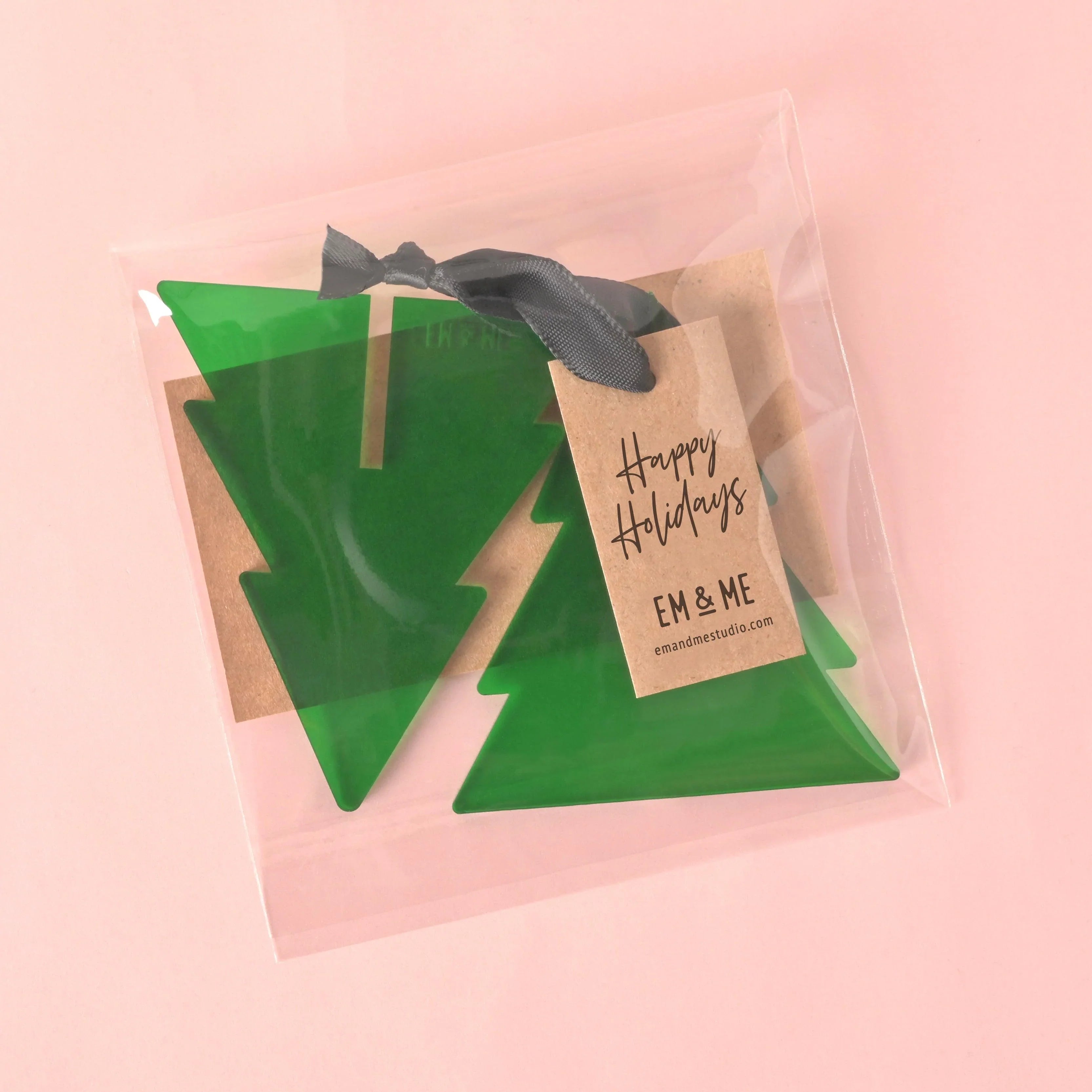 3D Christmas Tree Ornament, Green Acrylic