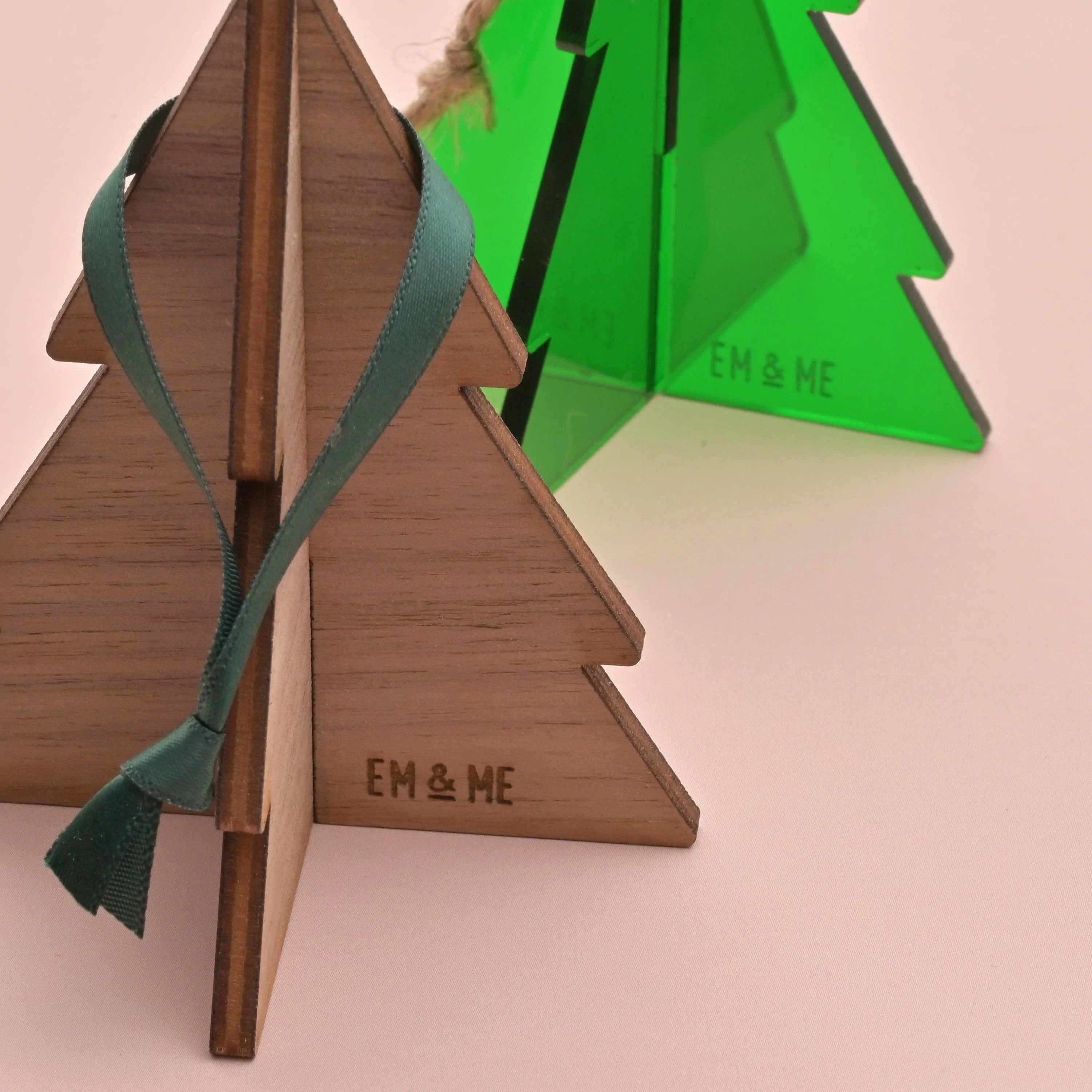 3D Christmas Tree Ornament, Green Acrylic