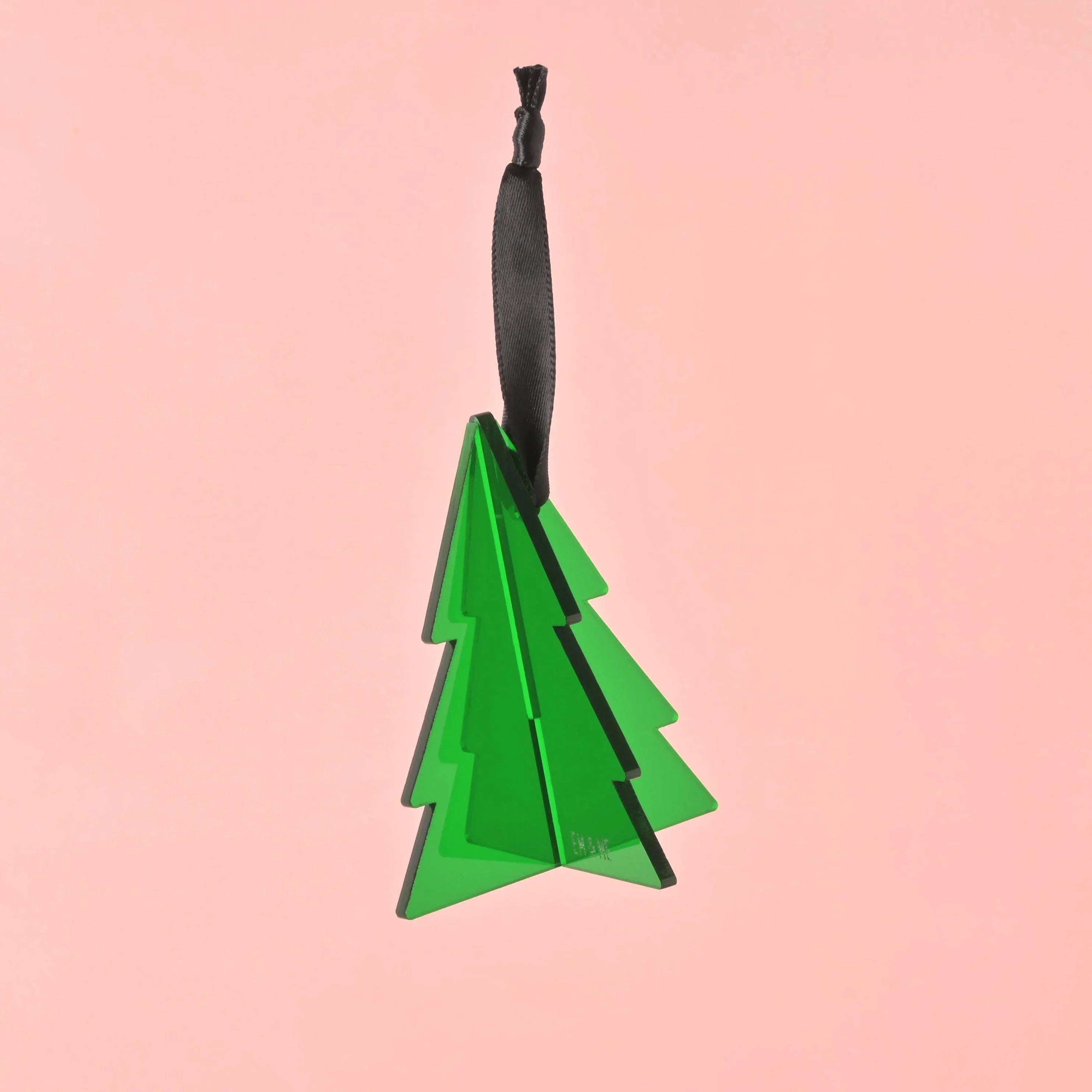 3D Christmas Tree Ornament, Green Acrylic