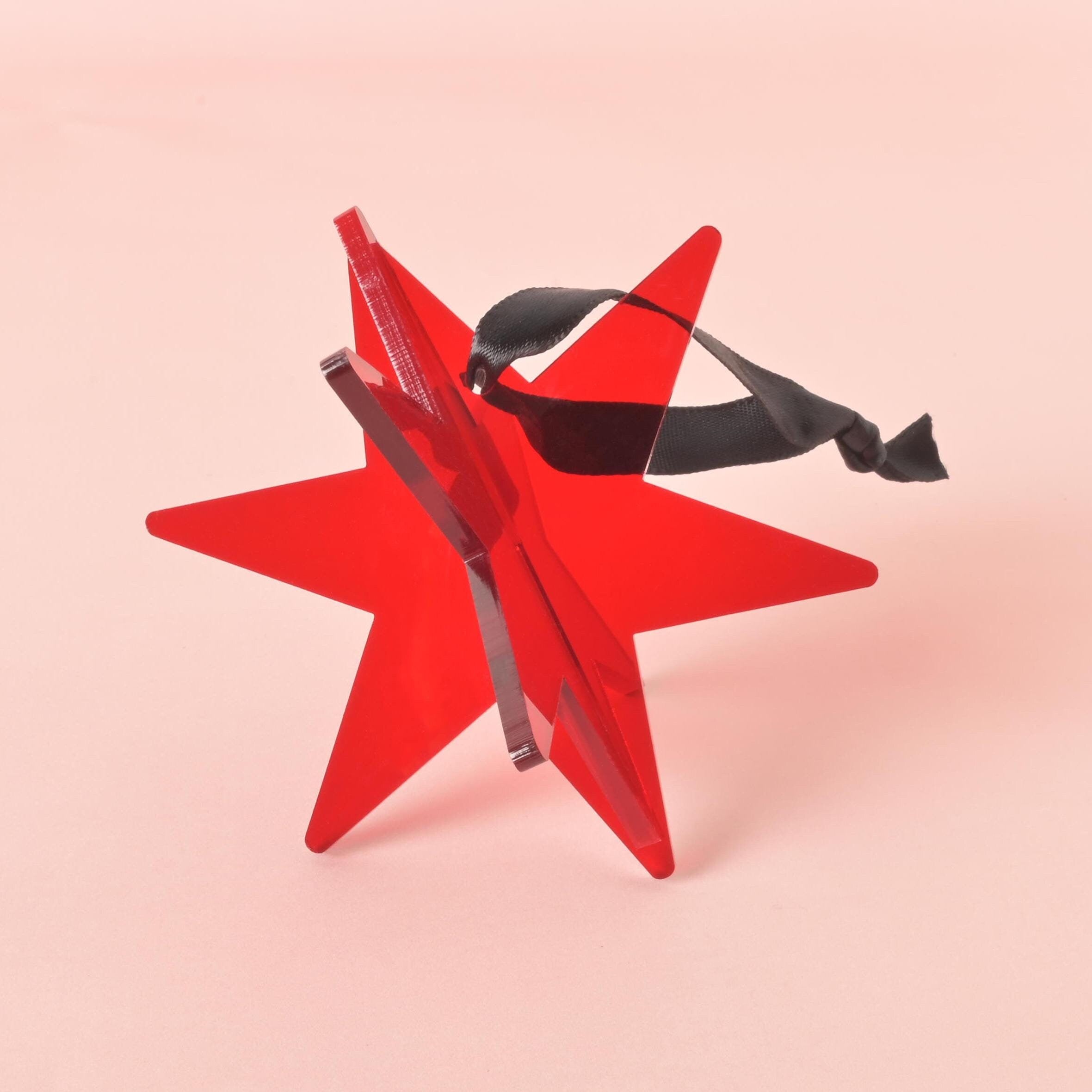 Chicago Star Ornament, Red Acrylic